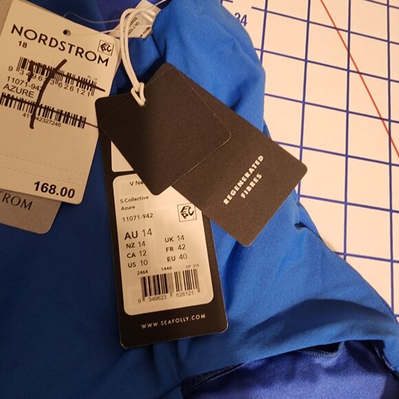 Seafolly Collective V Neck One Piece Blue Size 10 - Picture 6 of 12